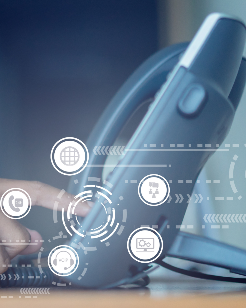 Phone with icons over it