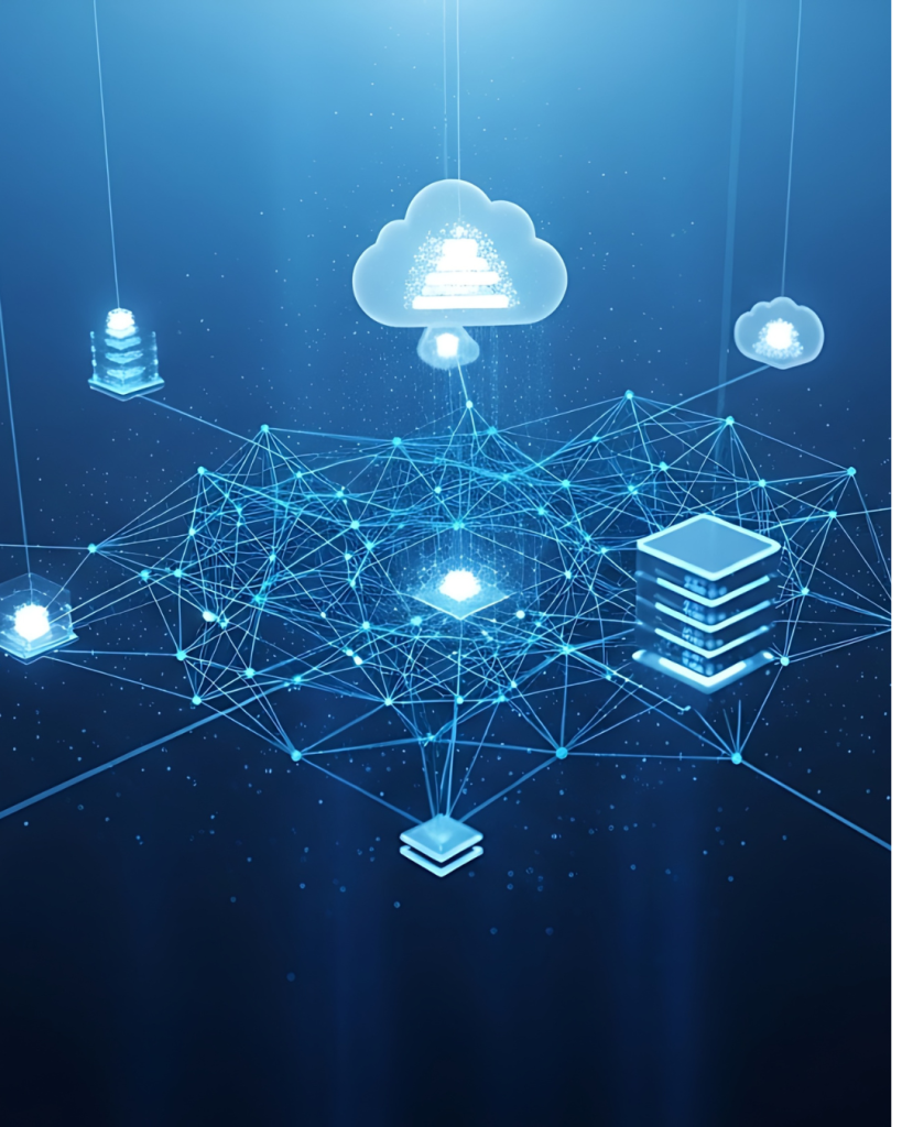 HaaS and Procurement 5 Blue image showing interconnectedness.